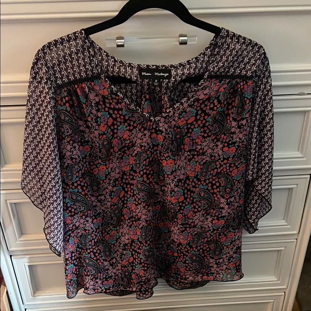 US Size Large Floral Paisley Women's Top